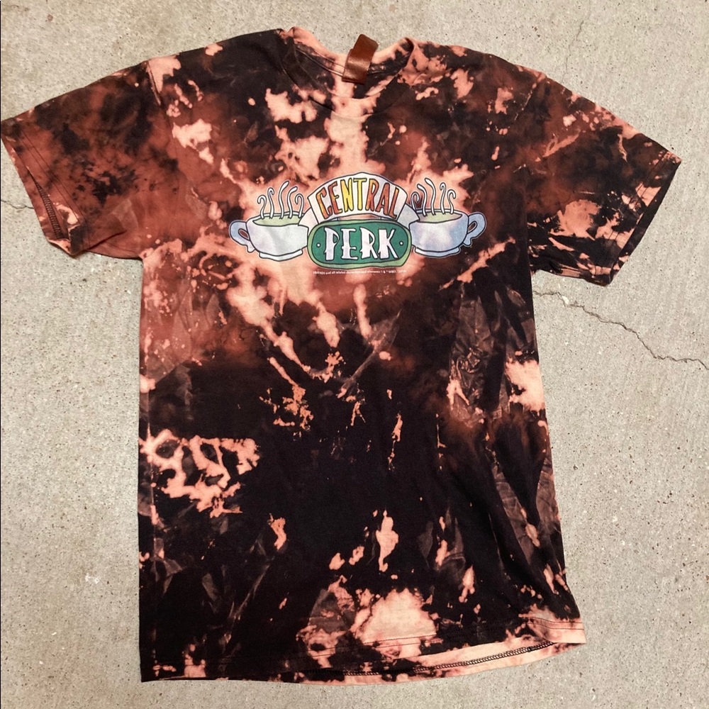 Up-Cycled “Central Perk” Bleach Dyed T-Shirt